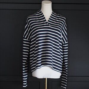 Charlie B | Like NEW, Navy & White Stripe, French Terry Hoodie